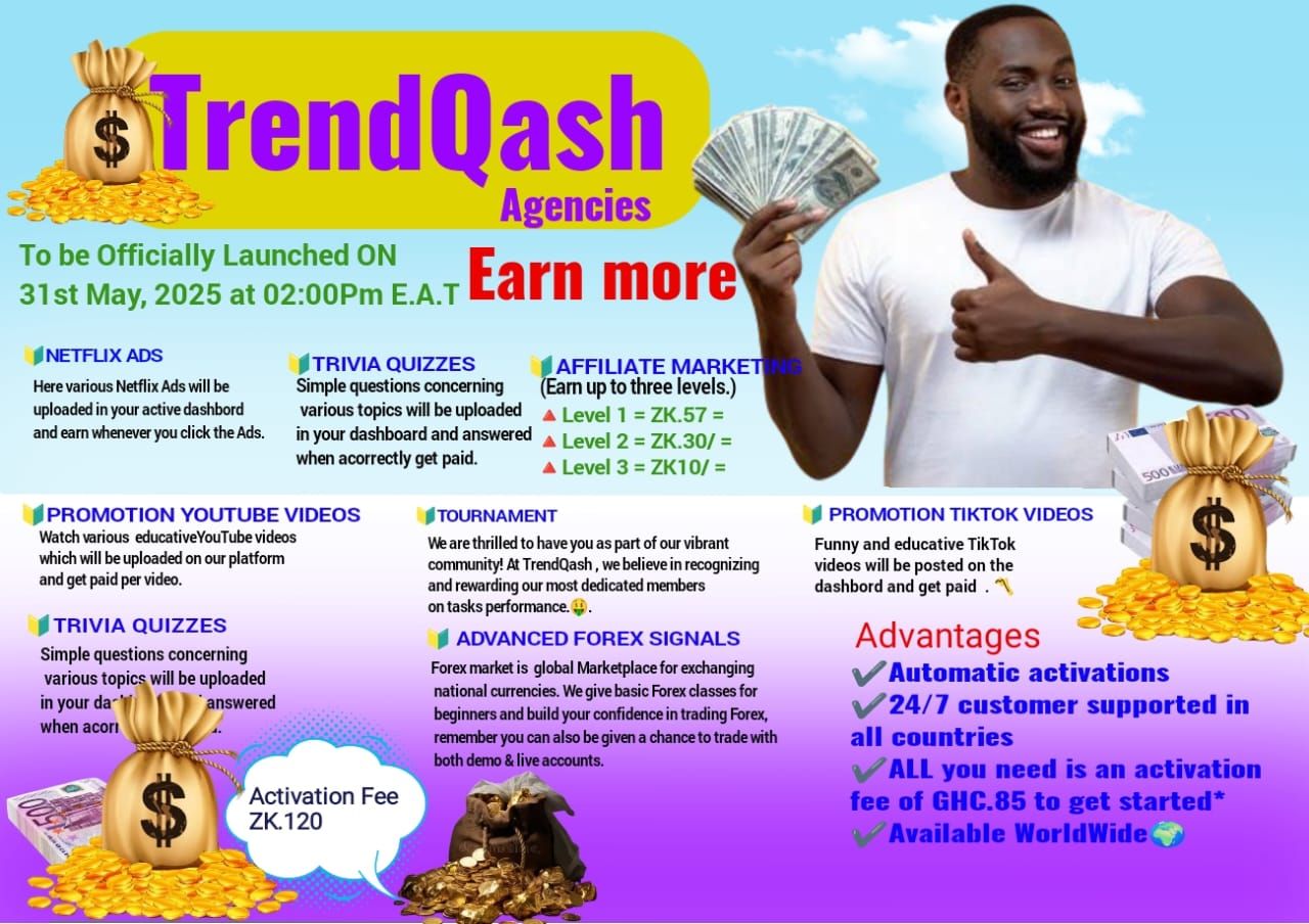 Unlock Your Zambian Earning Potential with TrendQash Agencies: Your Unique Path to Multiple Income Streams Across Zambia!