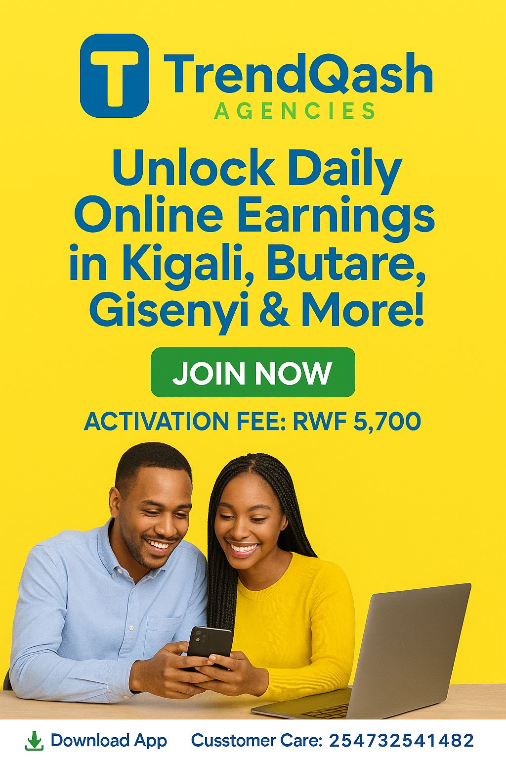 TrendQash Agencies Rwanda: Unlock Daily Online Earnings in Kigali, Butare, Gisenyi & More!