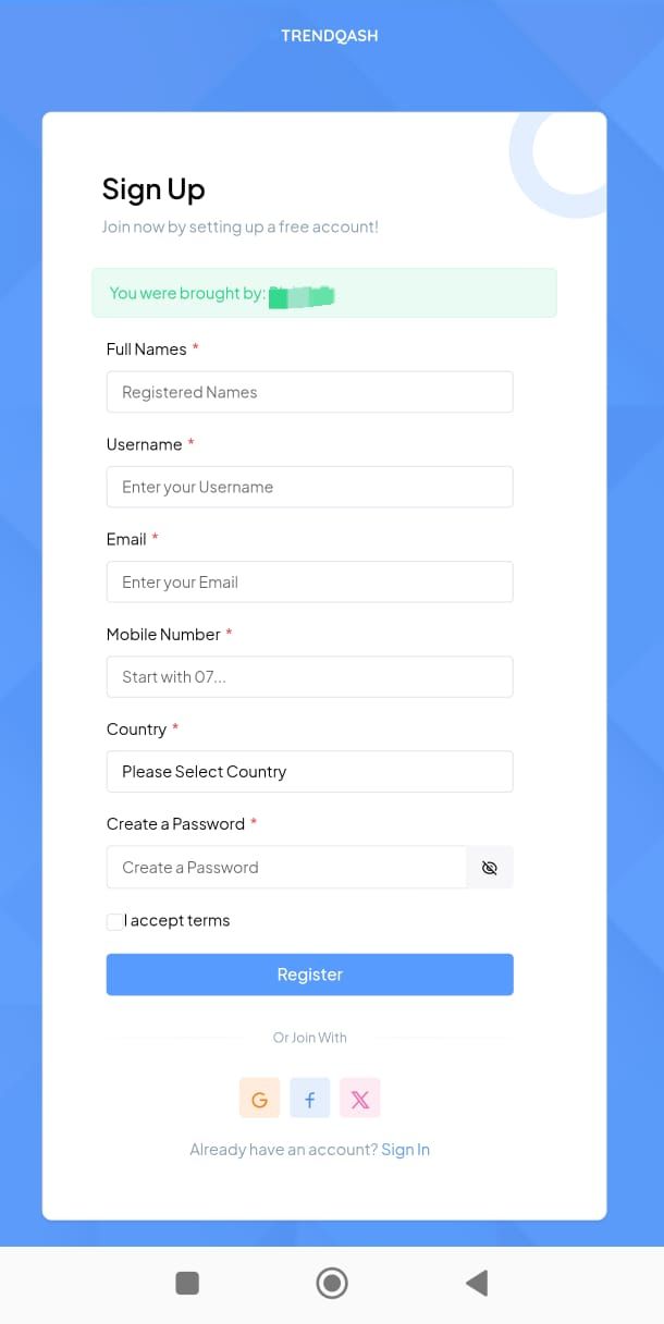 Easy Sign-Up: Join TrendQash Agencies Today!
