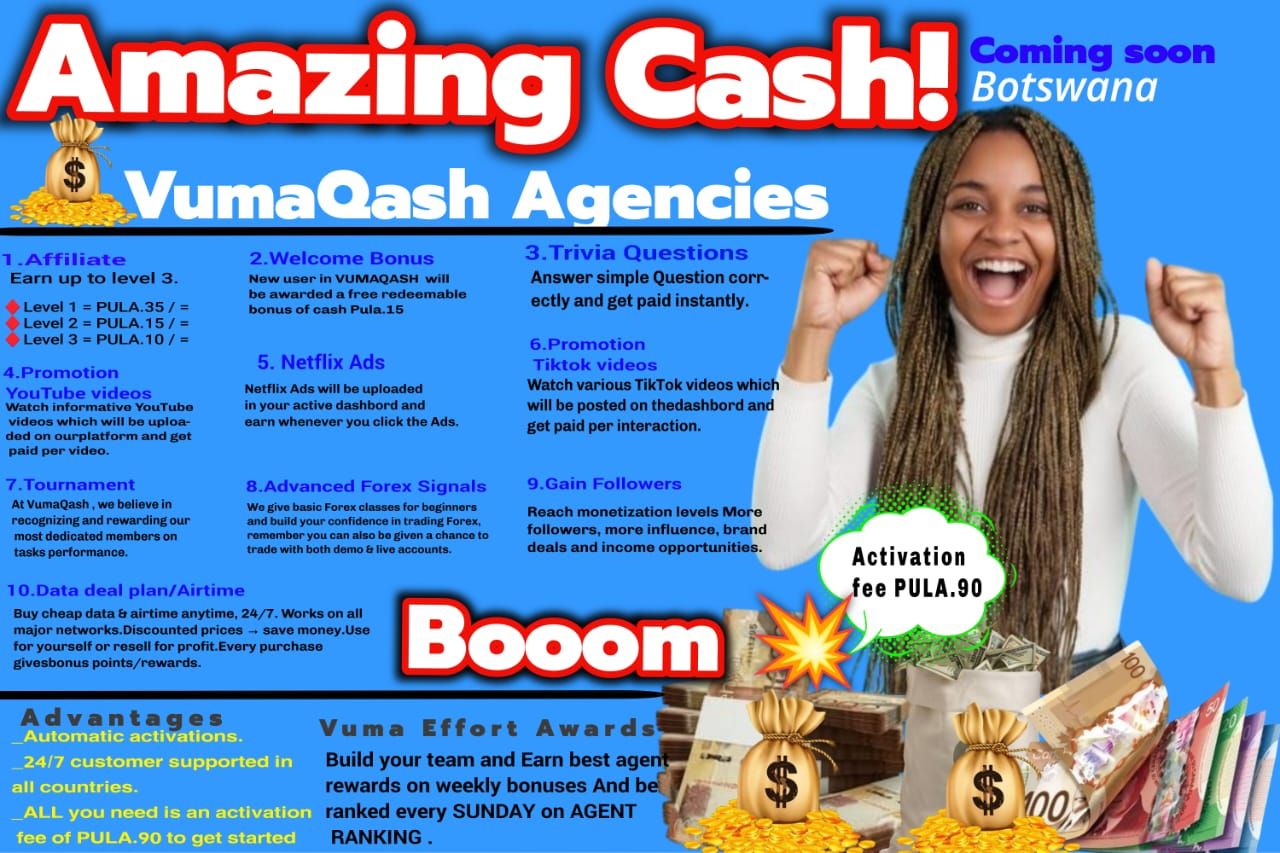 VumaQash Agencies Botswana – Register, Earn Money & Download App